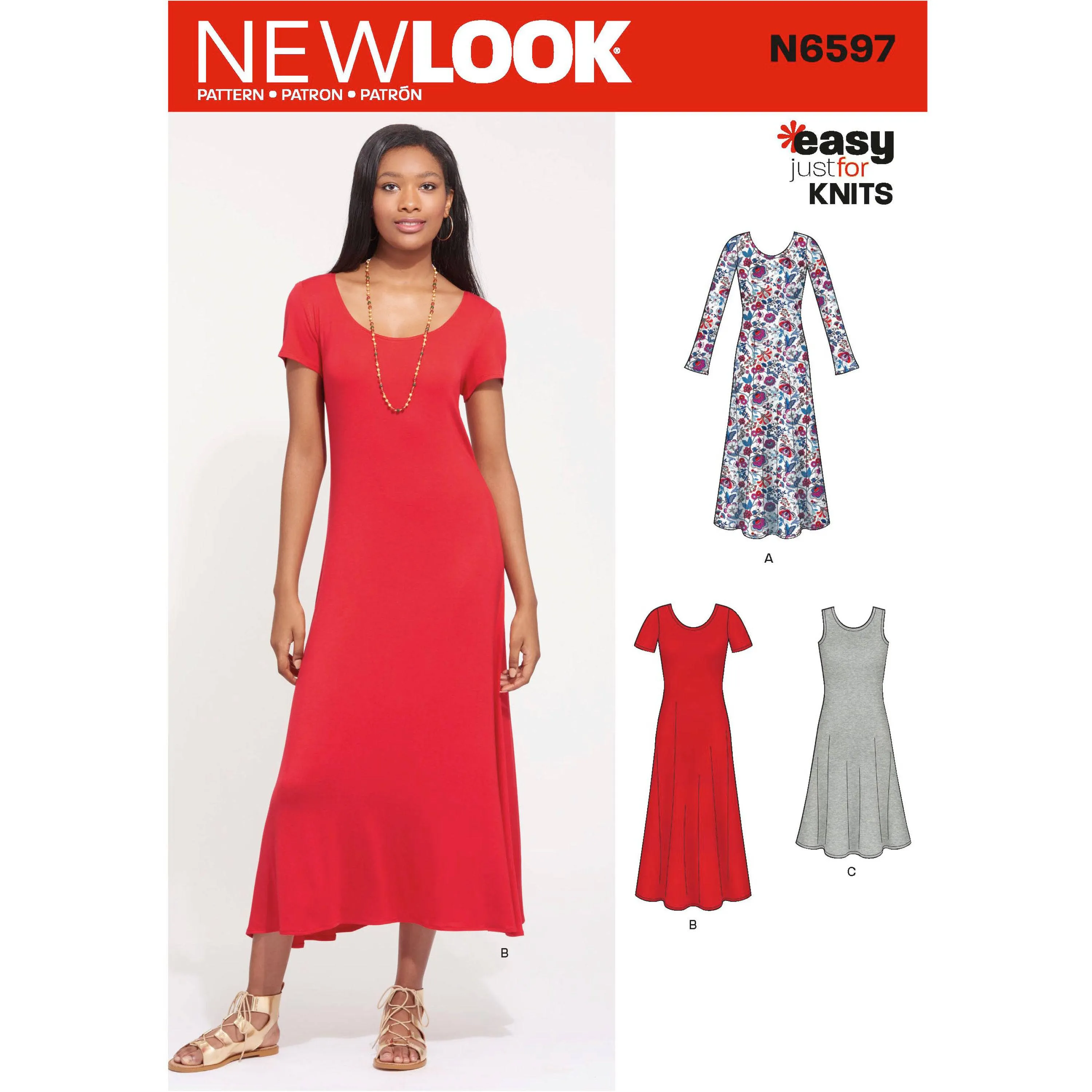 6597 New Look Sewing Pattern N6597 Misses' Knit Dress