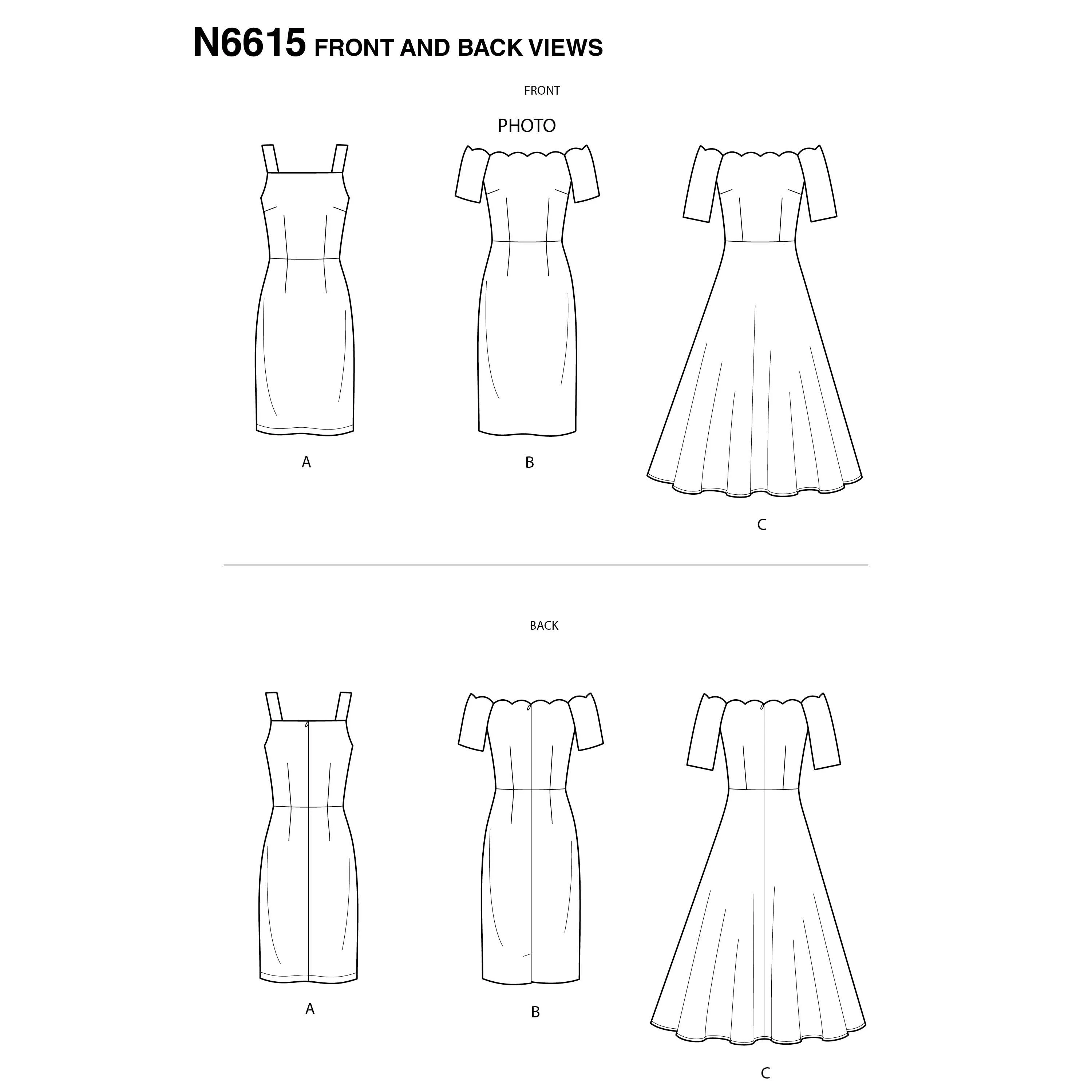 6615 New Look Sewing Pattern N6615 Misses' Dresses