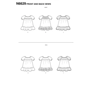 6629 New Look Sewing Pattern N6629 Toddler's Dresses