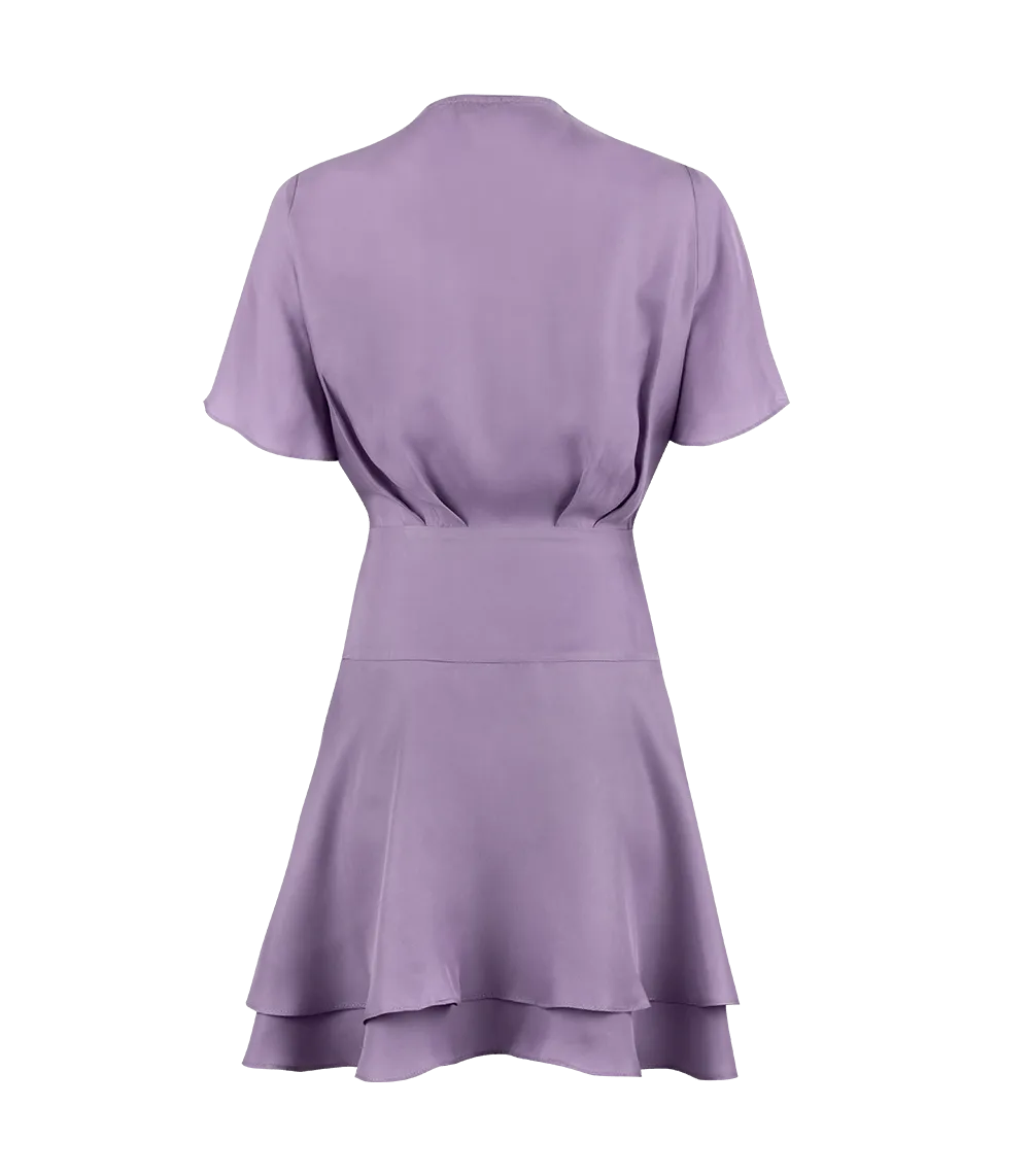 Amanda Short Wrap Dress Lavender