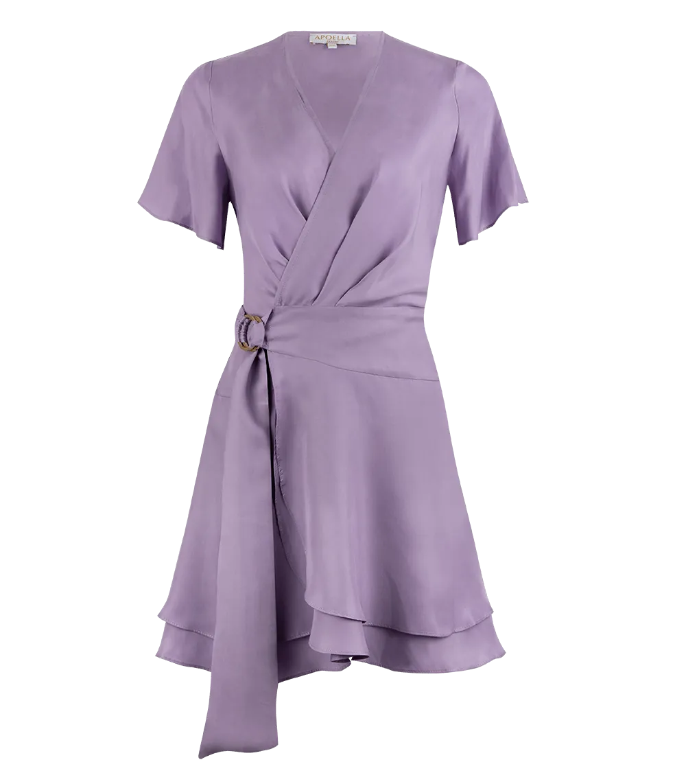 Amanda Short Wrap Dress Lavender