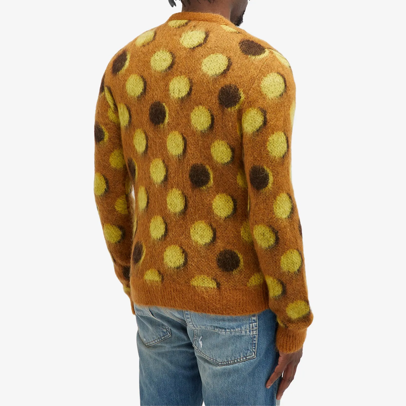 Amiri Polkadot Mohair cardigan, brown