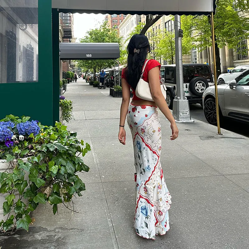 Beautiful Aster Floral Maxi Skirt