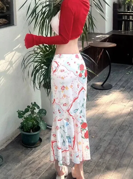 Beautiful Aster Floral Maxi Skirt