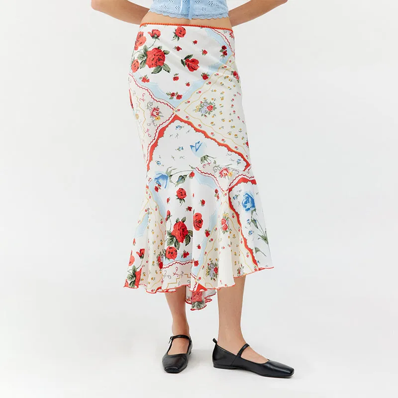 Beautiful Aster Floral Maxi Skirt