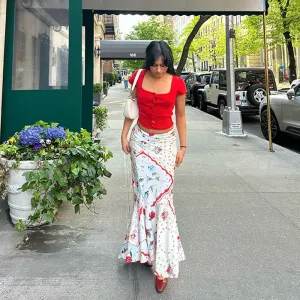 Beautiful Aster Floral Maxi Skirt