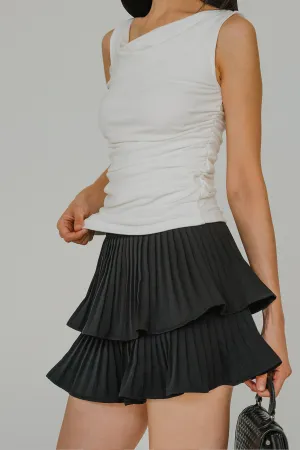 Backorder* Doll Tier Pleat Skort (Black)