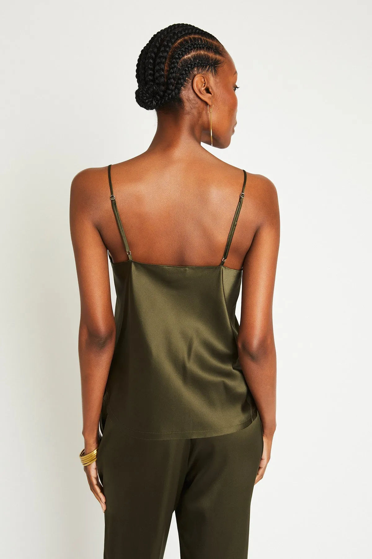   Beryll Cami Silk Top | Olive