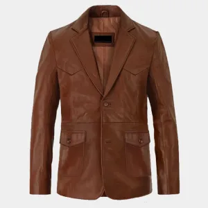 Buy Best Style Genuine Western Leather Blazer For Sale