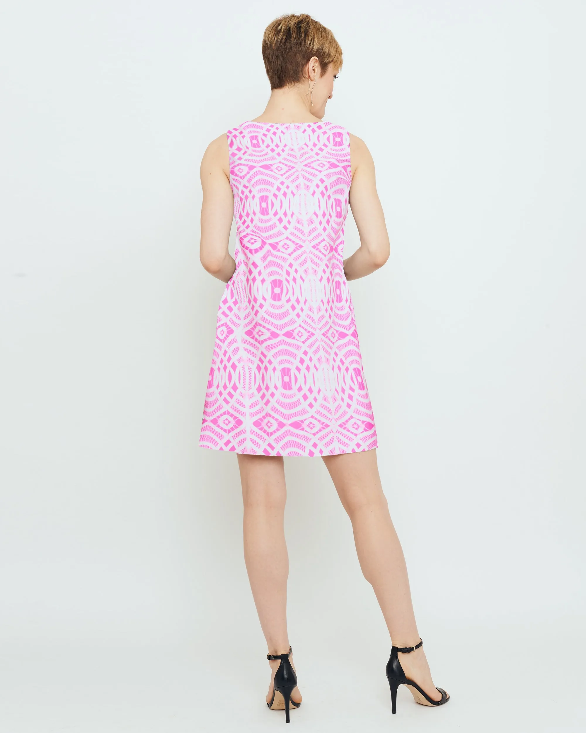 Capri Sheath Dress in Magenta Lattice Lace