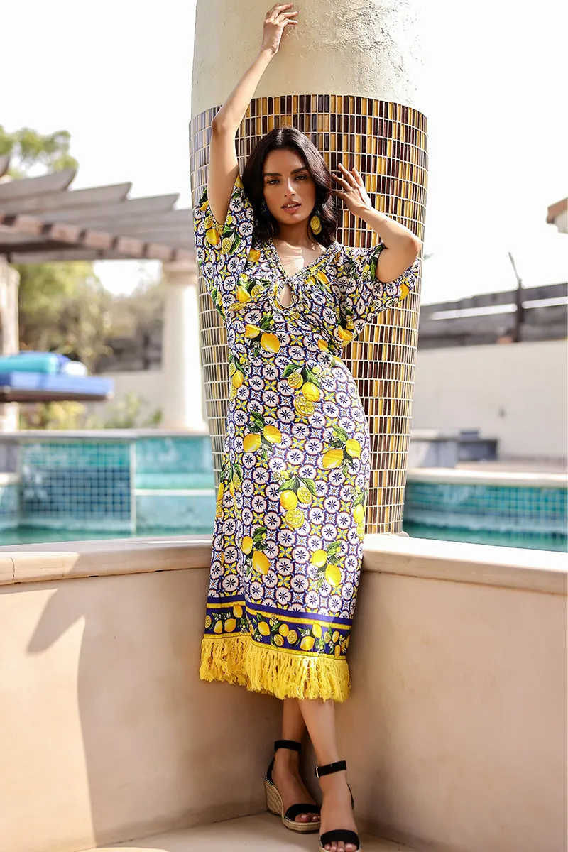 Citrus Lemon Printed Dress