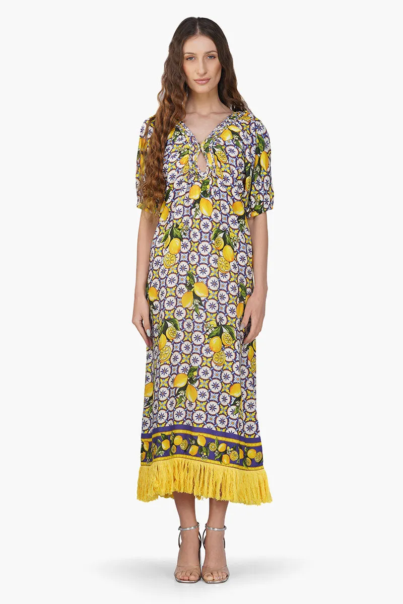 Citrus Lemon Printed Dress