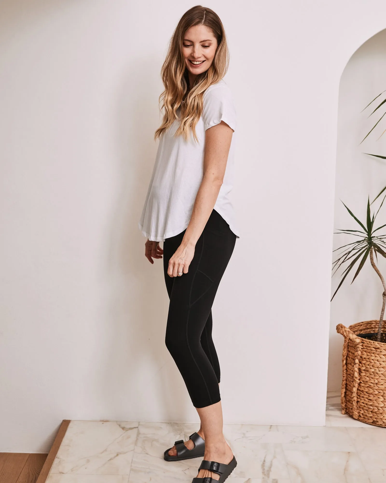 Clara Maternity Cotton Tee - White