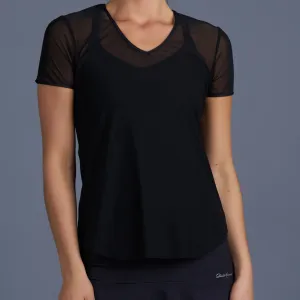 Classic Mesh Layering Tee (black)