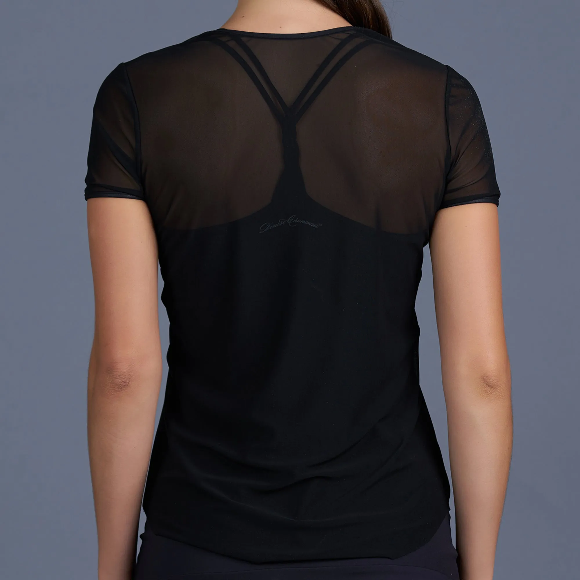 Classic Mesh Layering Tee (black)