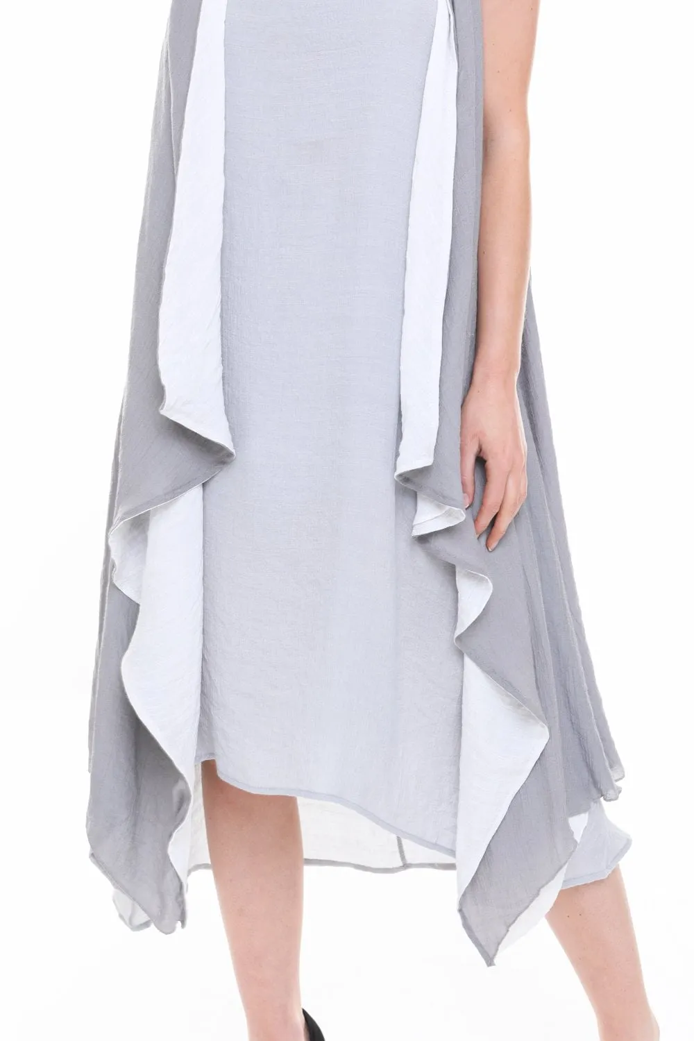 Double Layered Waterfall Floaty Sleeveless Waistcoat Jacket