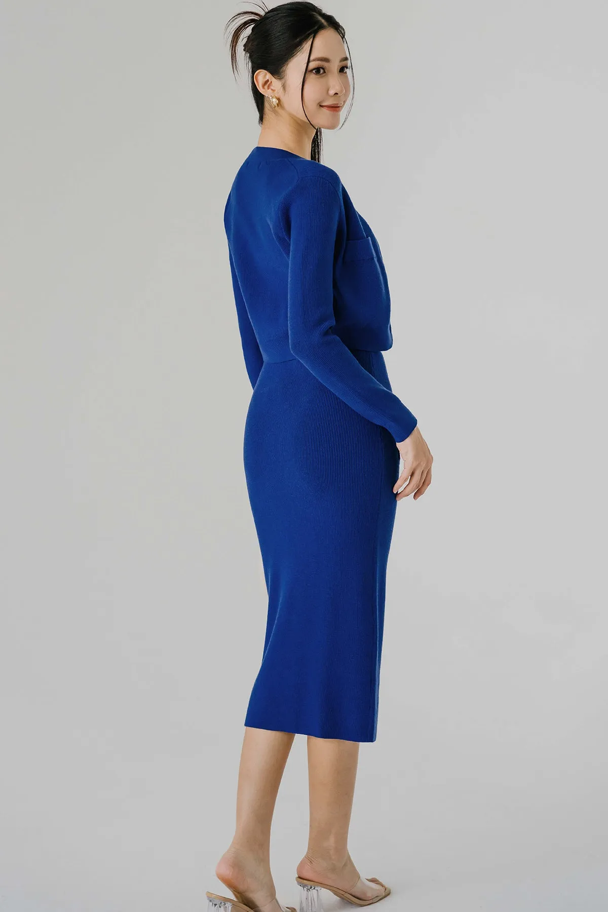 Dreamer Knit Midi Skirt (Cobalt)