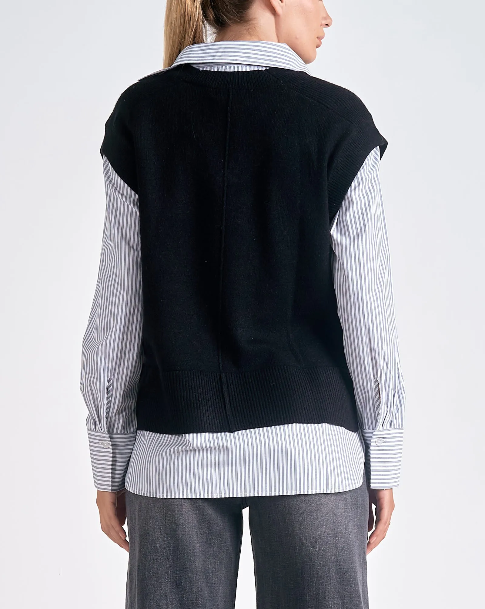 Elan Vest Overlay Sweater