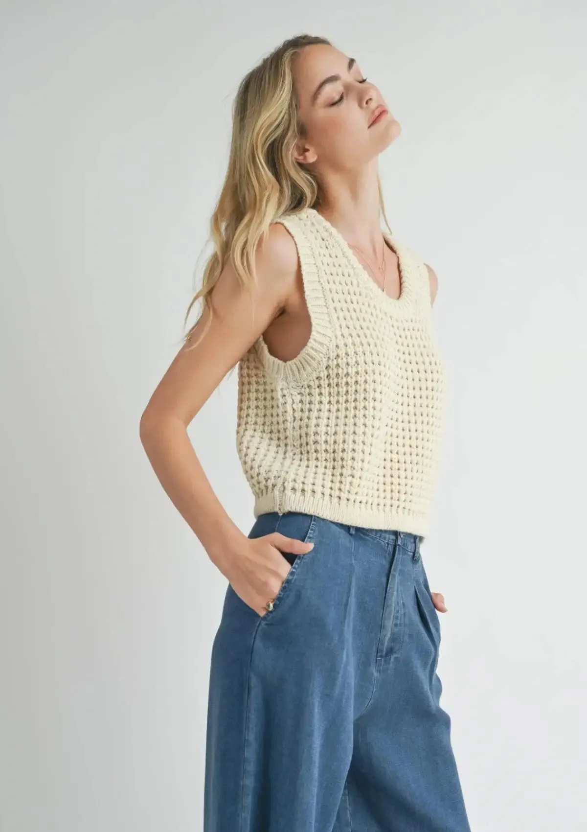 Elsie Sweater Tank - Ivory