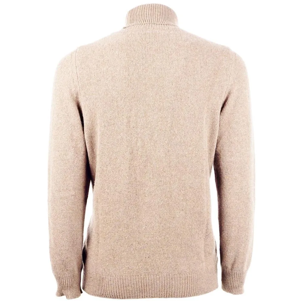 Emilio Romanelli Elegant Beige Cashmere Turtleneck Sweater