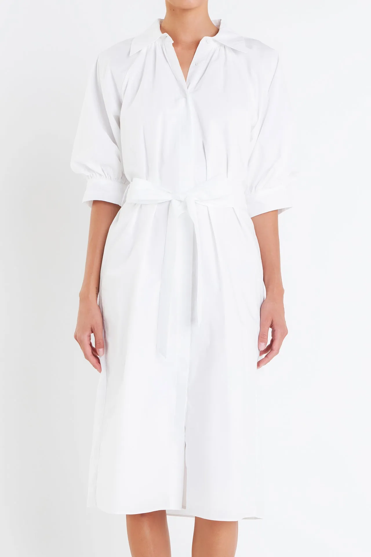 English Factory - Shrined Short Sleeves Shirt Dress