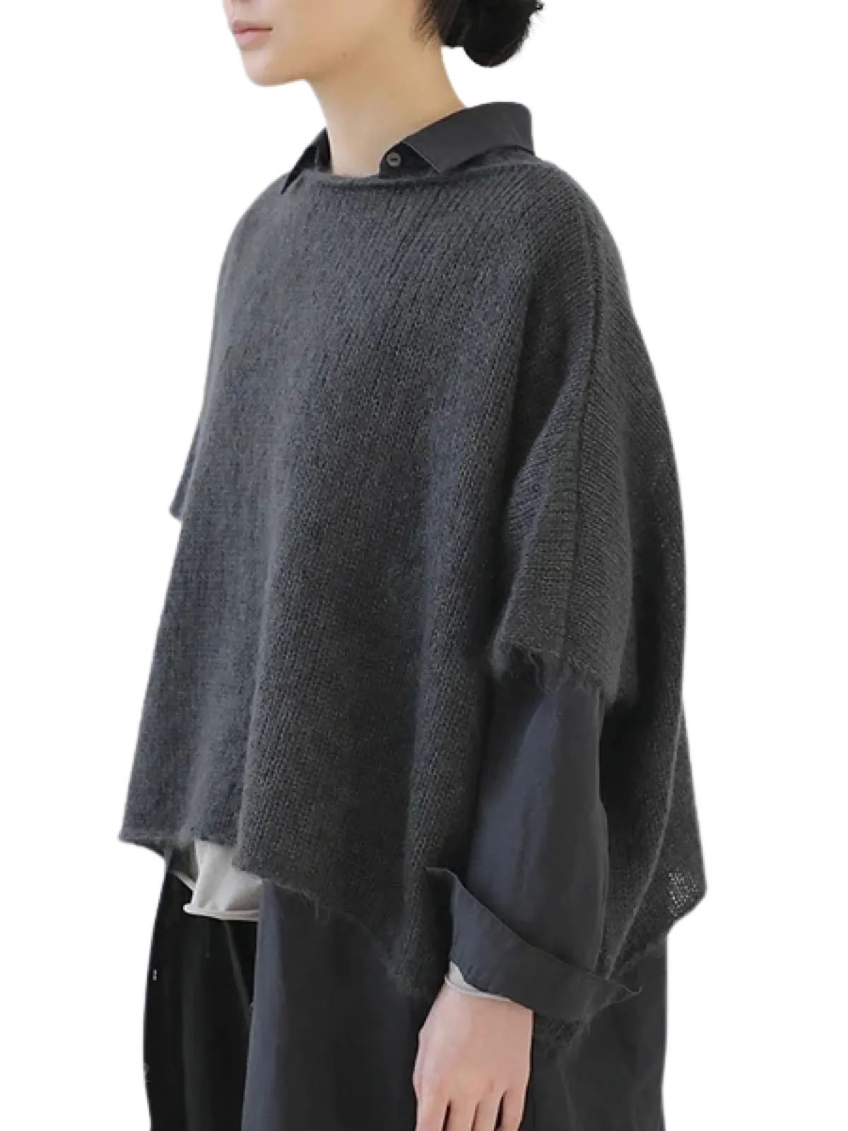 evam eva Mohair Silk Poncho