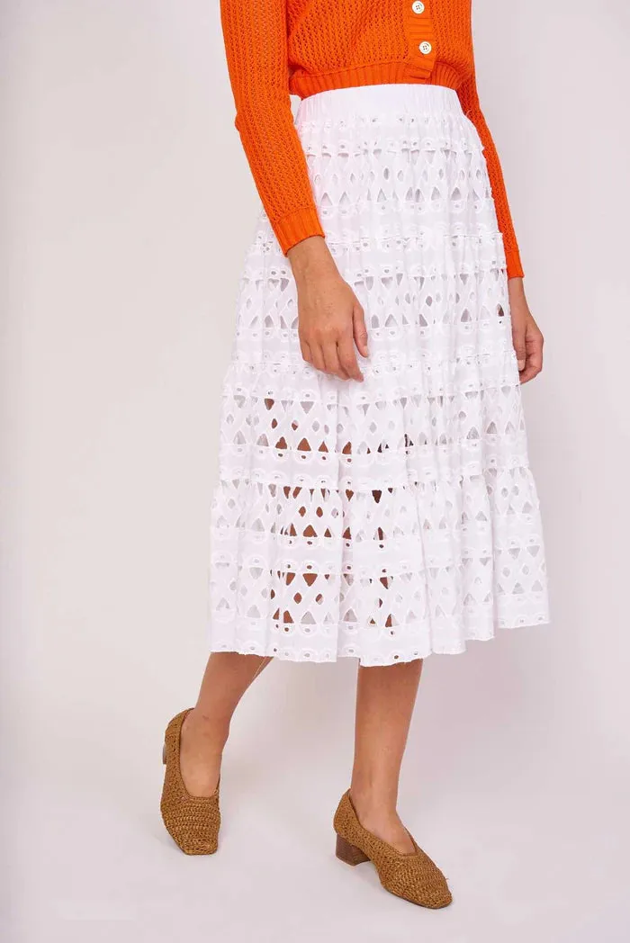 Flore Eyelet Midi Skirt