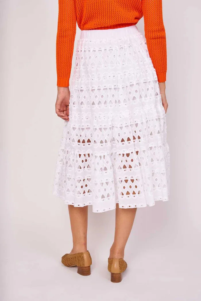 Flore Eyelet Midi Skirt