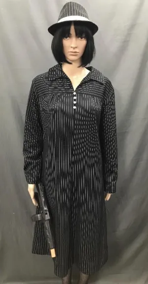 Gangster Moll Pin Stripe Dress Plus Size  - Hire