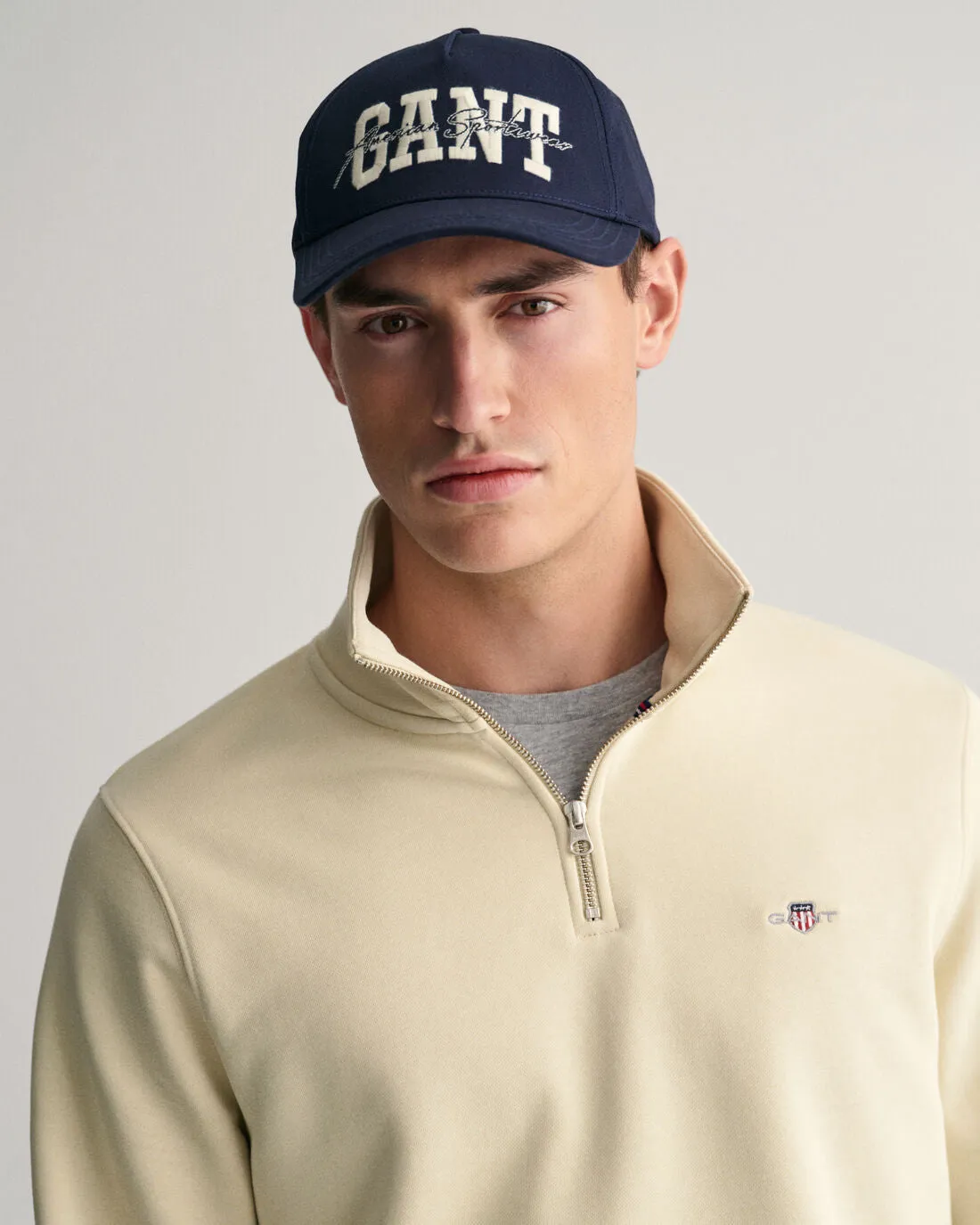 GANT - Silky Beige, Half Zip Sweatshirt