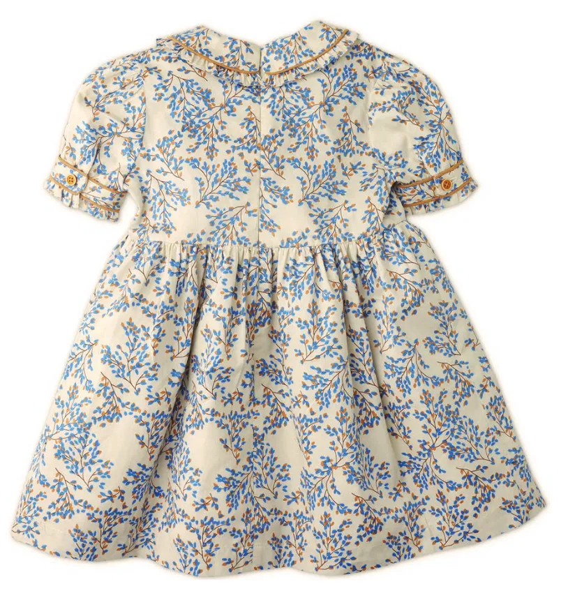 GINGERSNAPS SS24 Girls Floral Print Shirt Dress with Contrast Piping