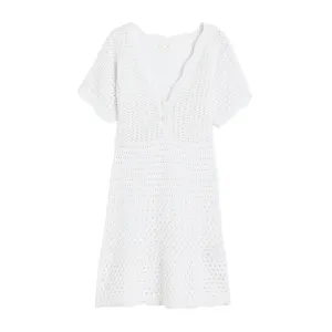 H&M Crochet-look dress, white