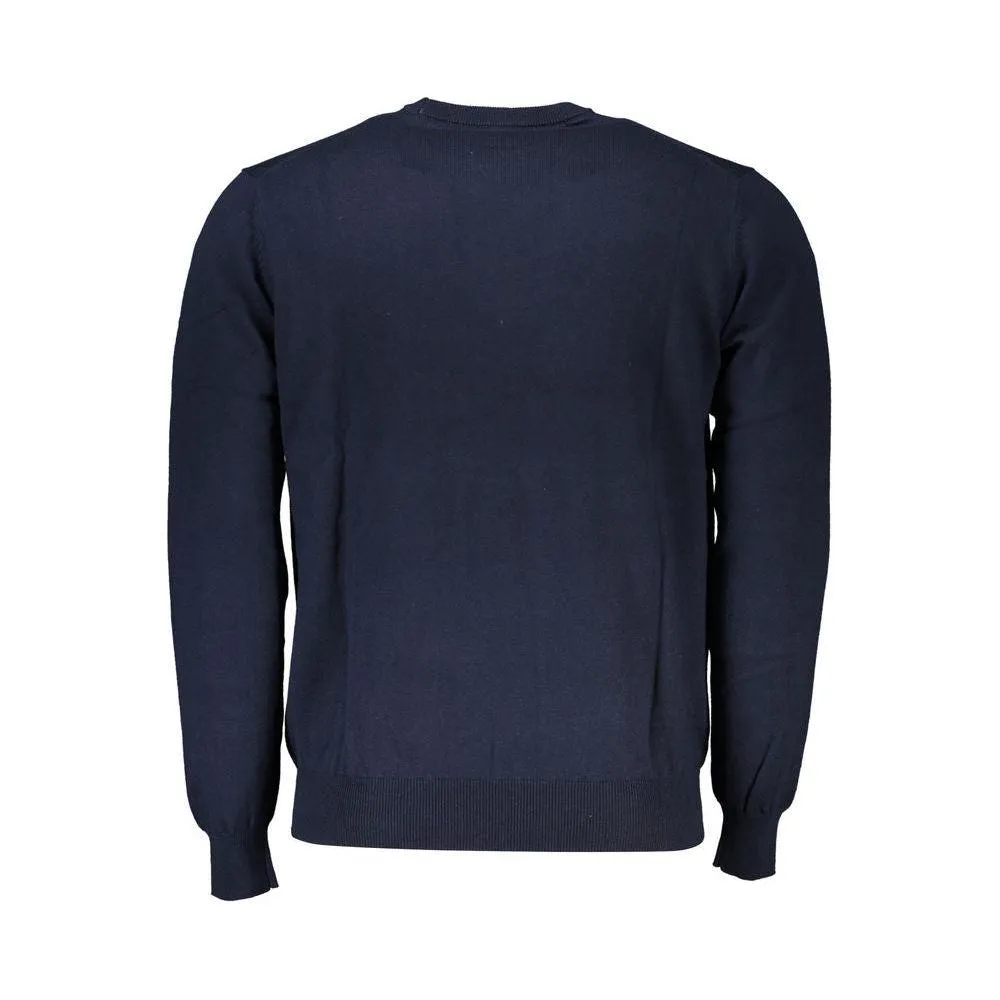 Harmont & Blaine Crew Neck Embroidered Blue Sweater