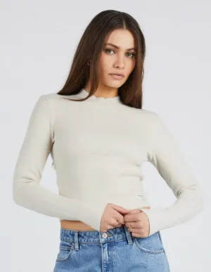 HEATHER ICON LS MOCK NECK