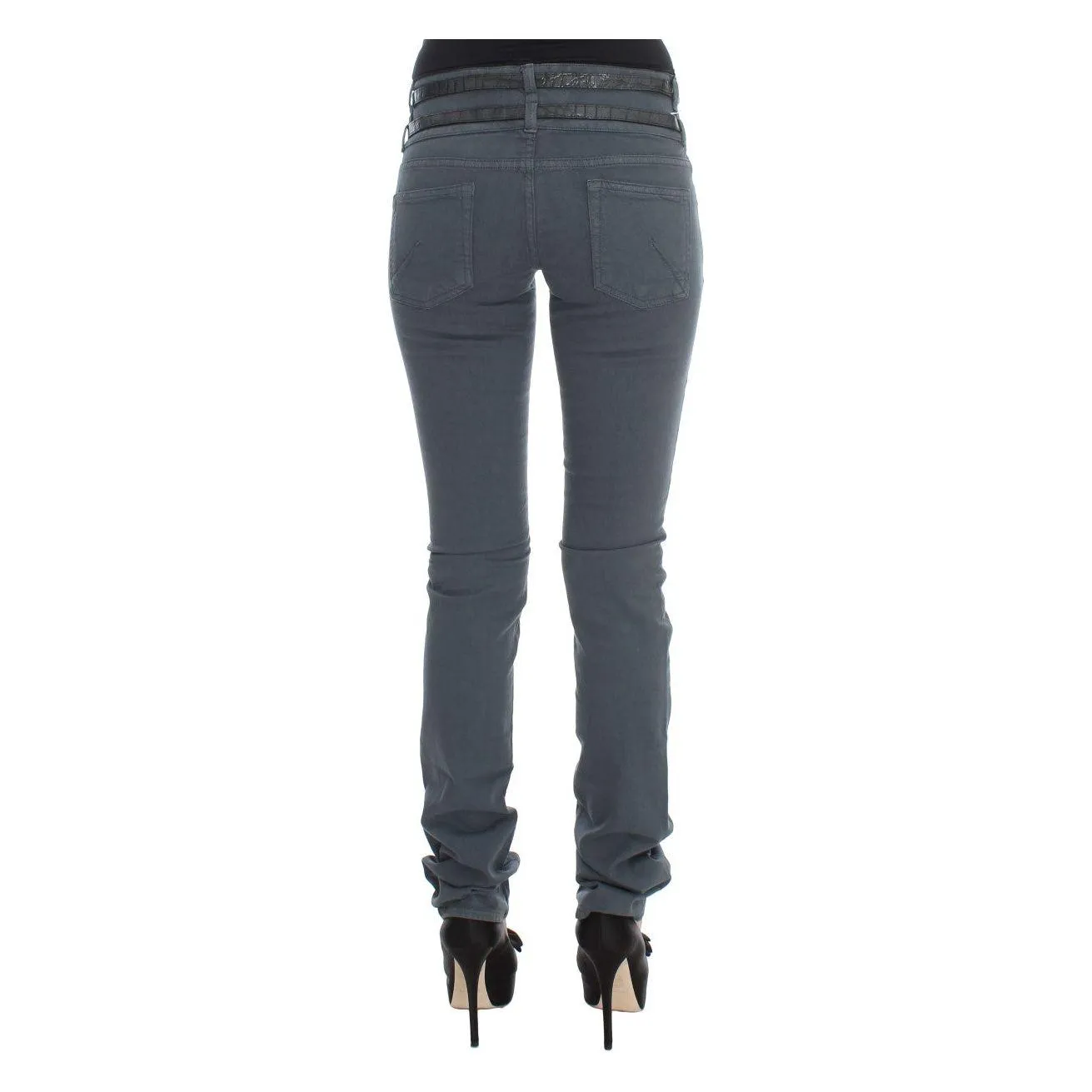 John Galliano Sleek Slim Fit Italian Jeans in Chic Blue