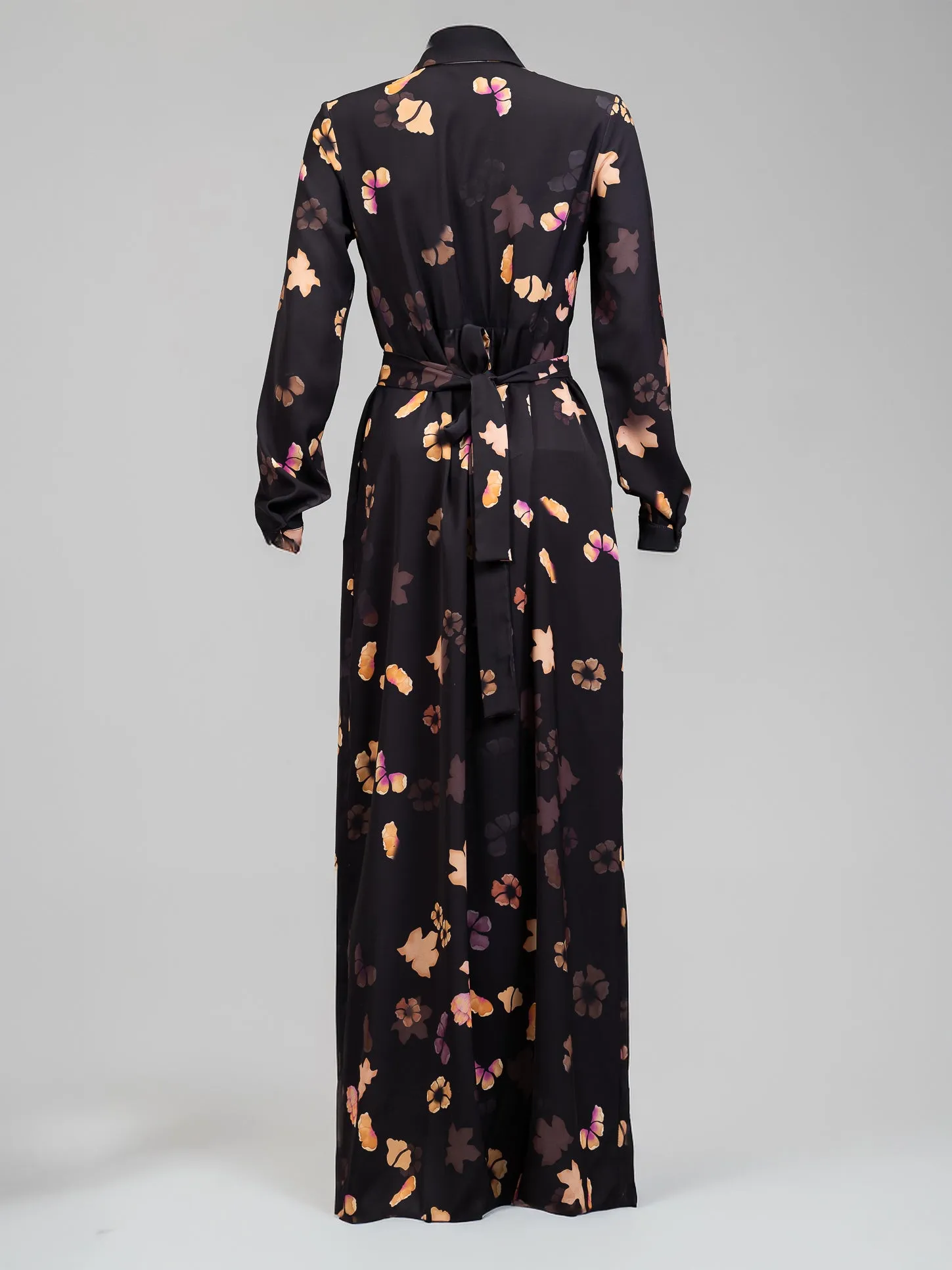 Jumana Emina Floral Modesty Dress in Crepe with Subtle Blossoms