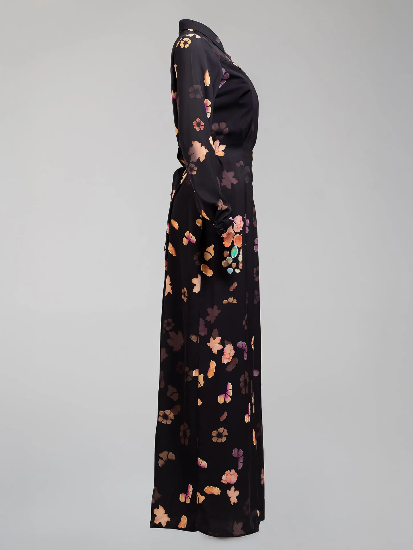 Jumana Emina Floral Modesty Dress in Crepe with Subtle Blossoms