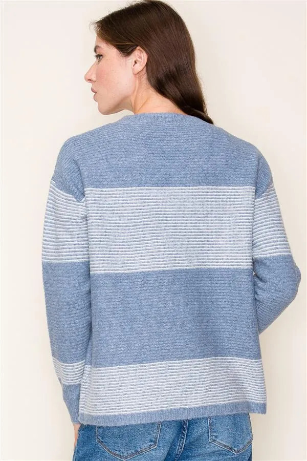 Keep It Current Ribbed Color Block Sweater