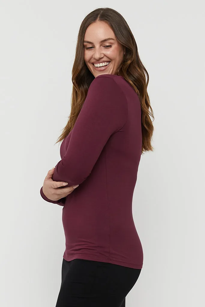 L/S Layering Top - Burgundy