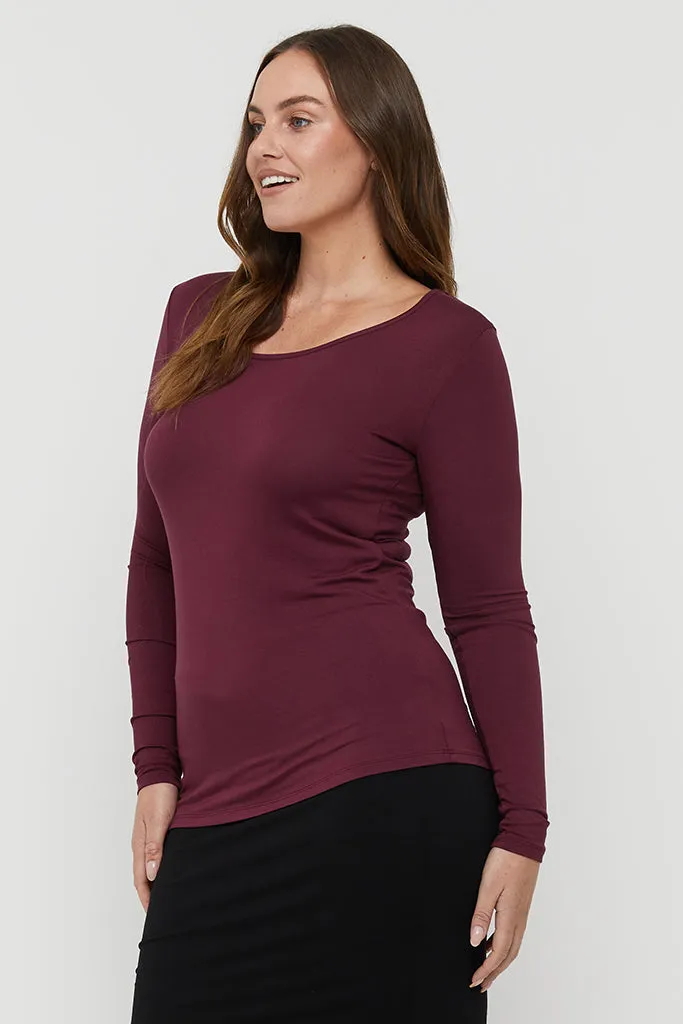 L/S Layering Top - Burgundy