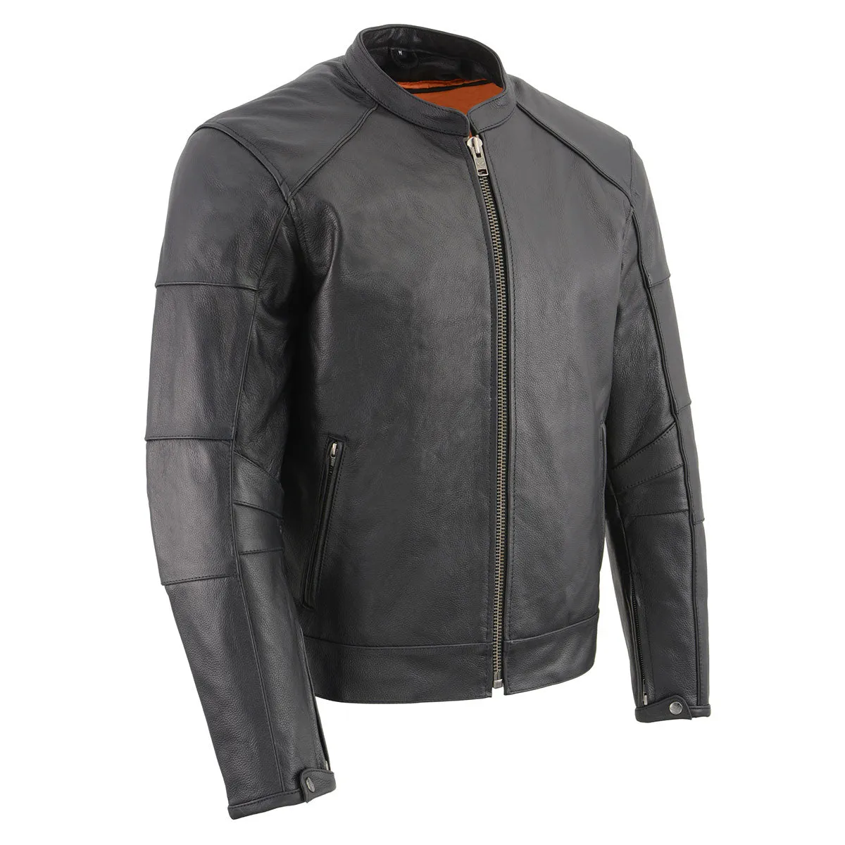 Milwaukee Leather MLM1507 Men's Black ‘Super-Clean’ Sport Style Biker Jacket