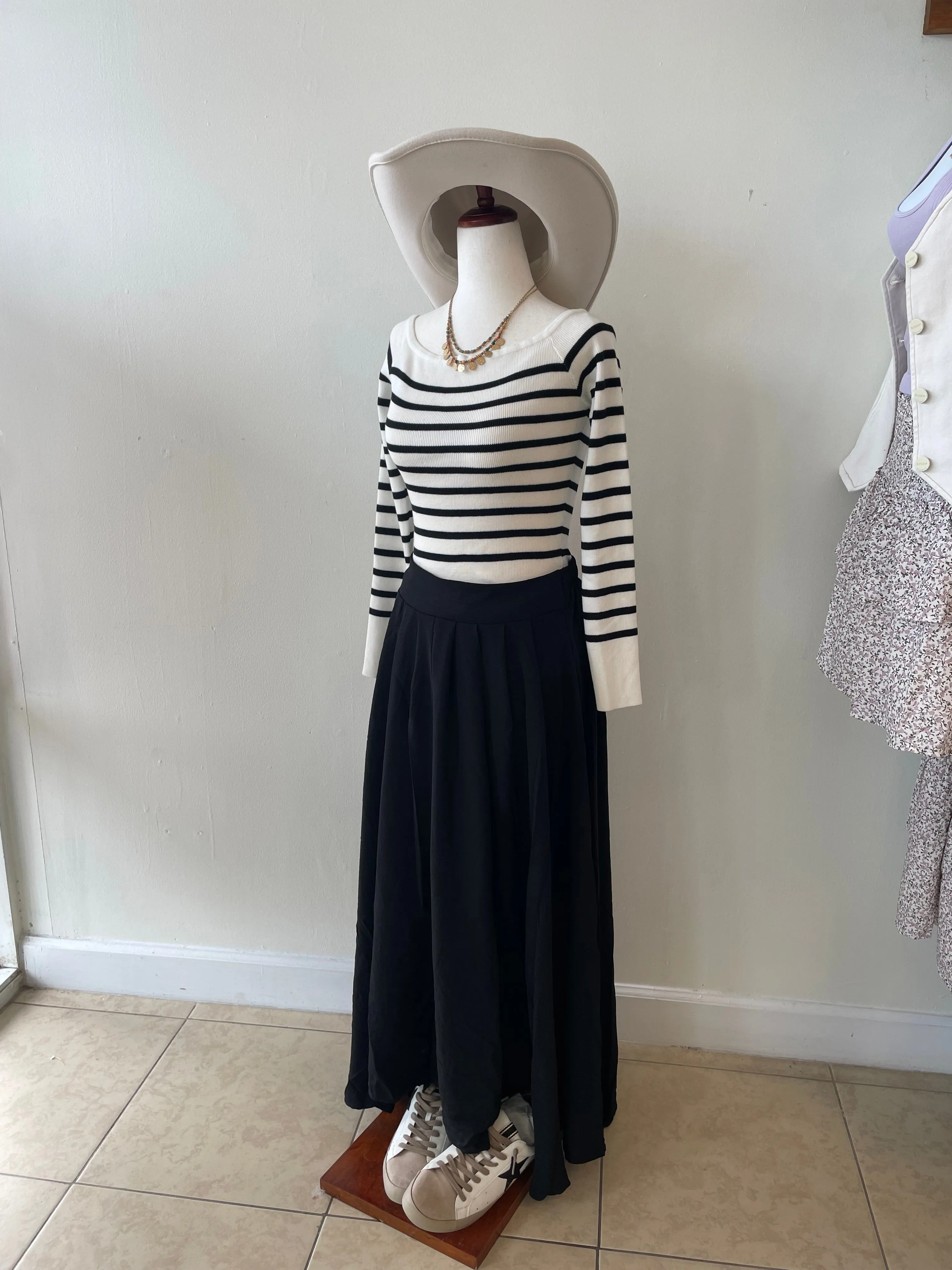 Modern Stripped Off The Shoulder Top