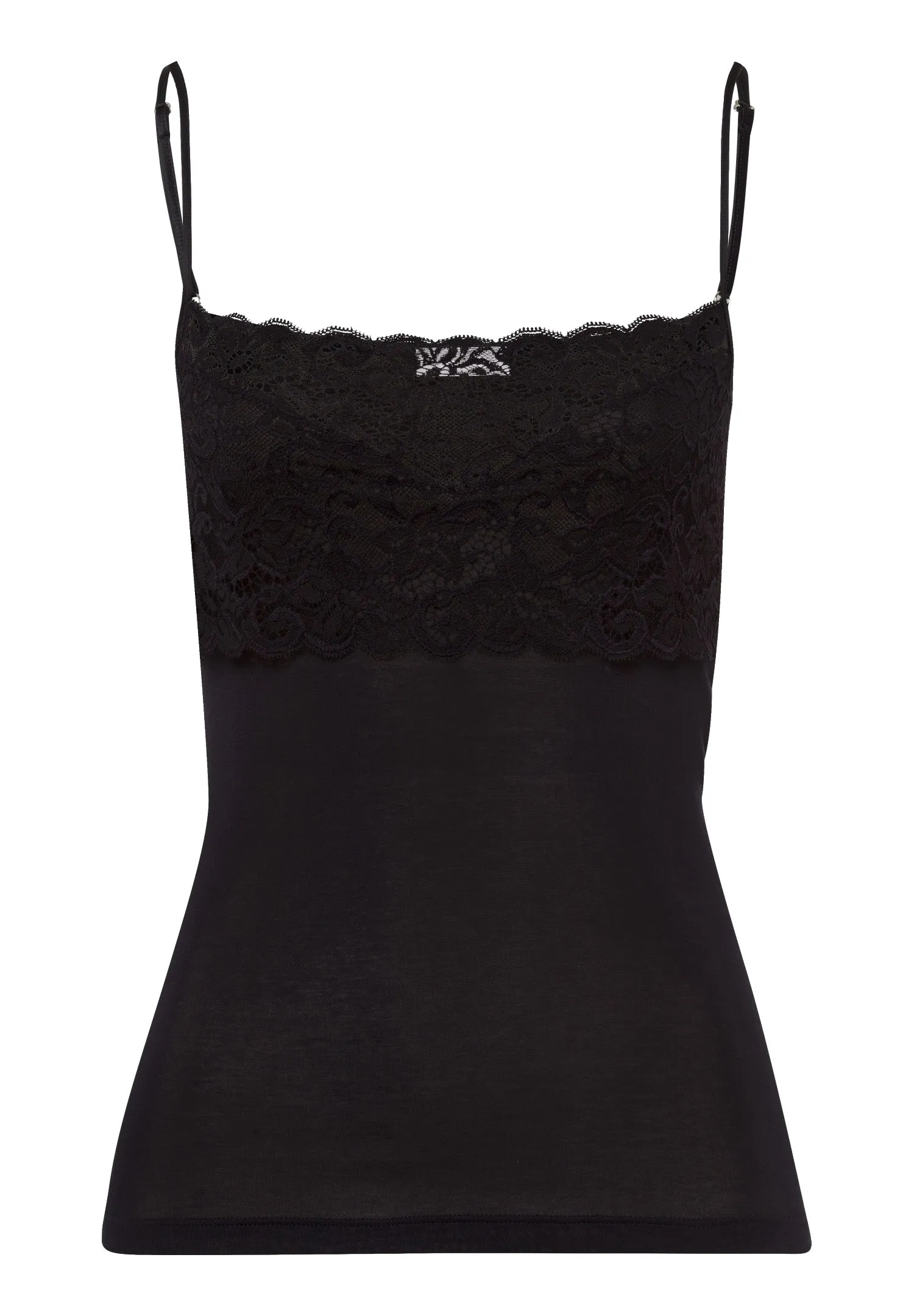 Moments Spaghetti Top - Fine Rib, Lace