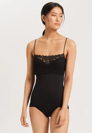 Moments Spaghetti Top - Fine Rib, Lace