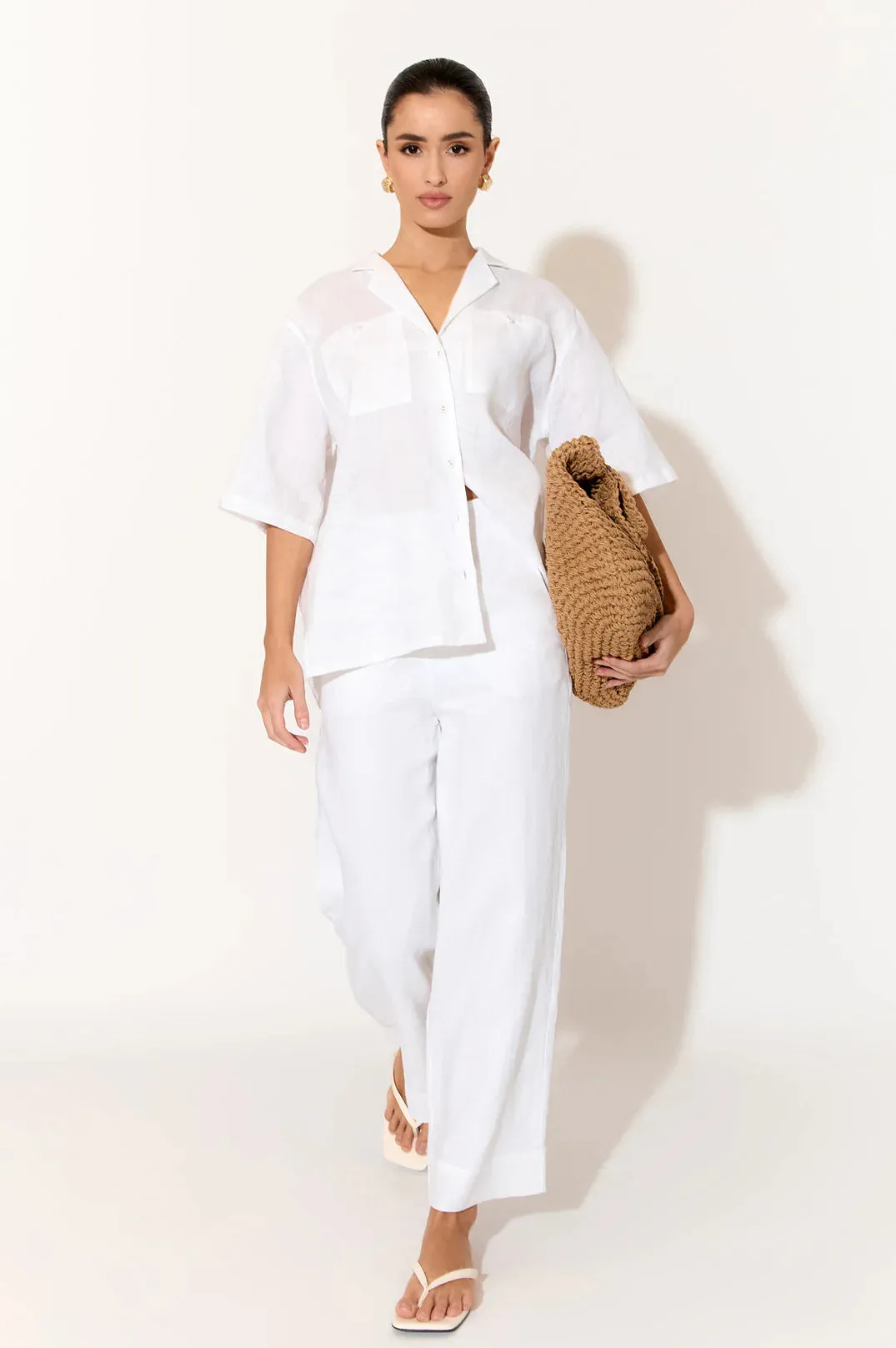 Nisha Cropped Linen Pant