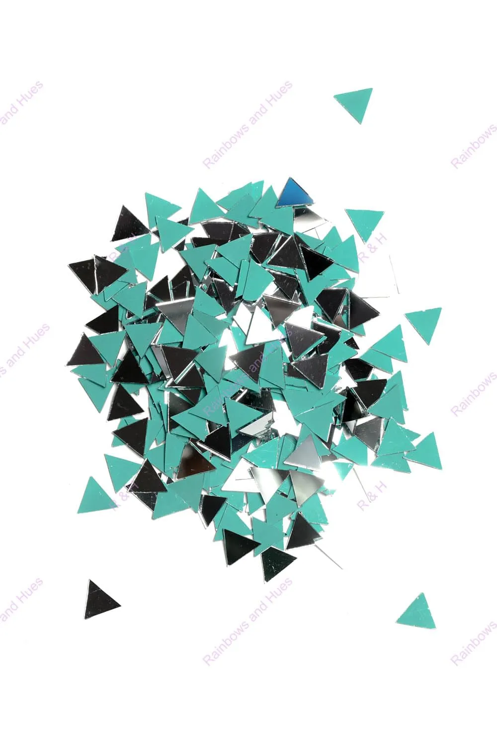 R&H Craft Mirrors Triangle Shape 100 Grams for LIPPAN Art, Mirror Art, MUD and Mirror Art, Craft, Mosaic Art, Home Decorations ETC (1 CM)