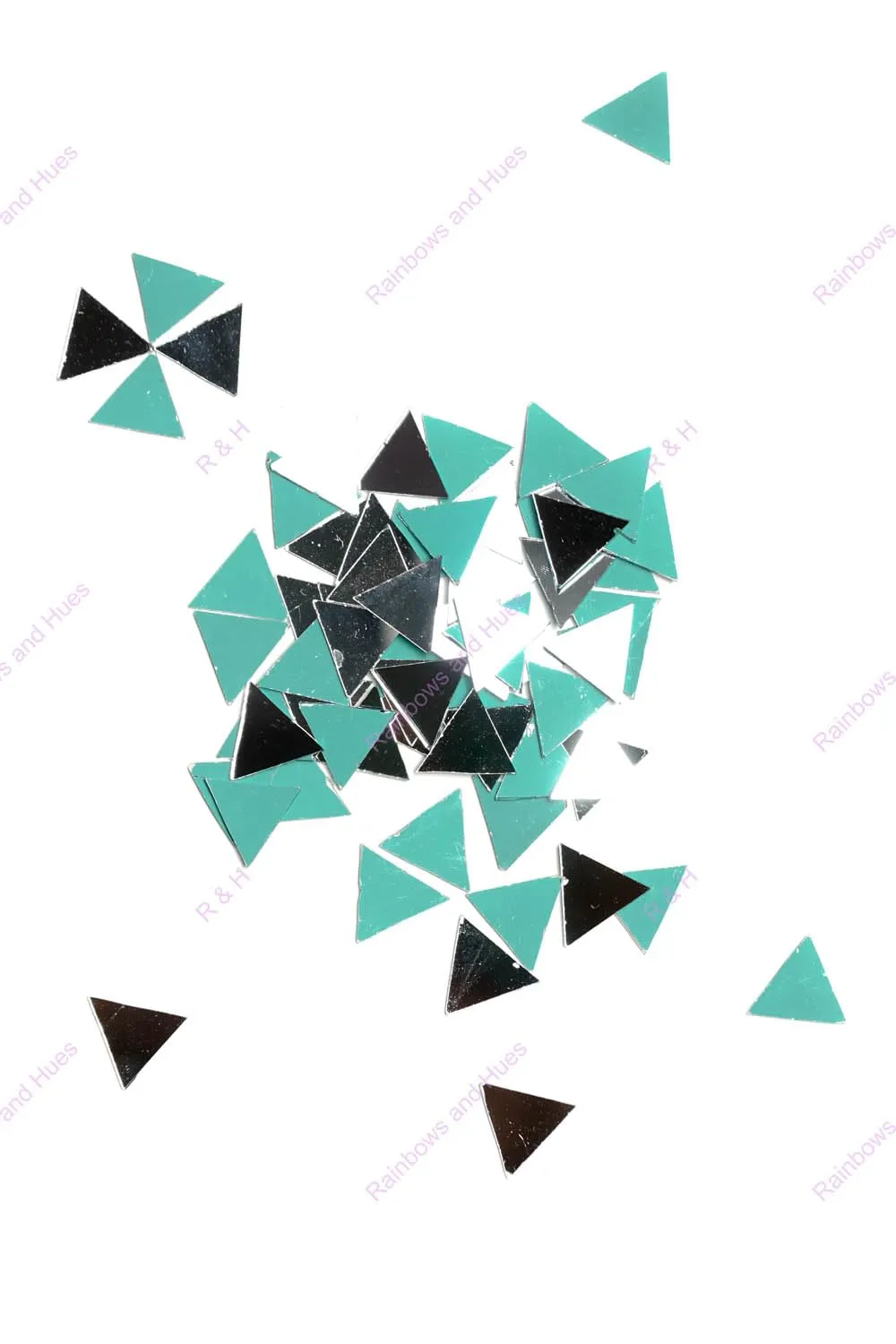 R&H Craft Mirrors Triangle Shape 100 Grams for LIPPAN Art, Mirror Art, MUD and Mirror Art, Craft, Mosaic Art, Home Decorations ETC (1 CM)