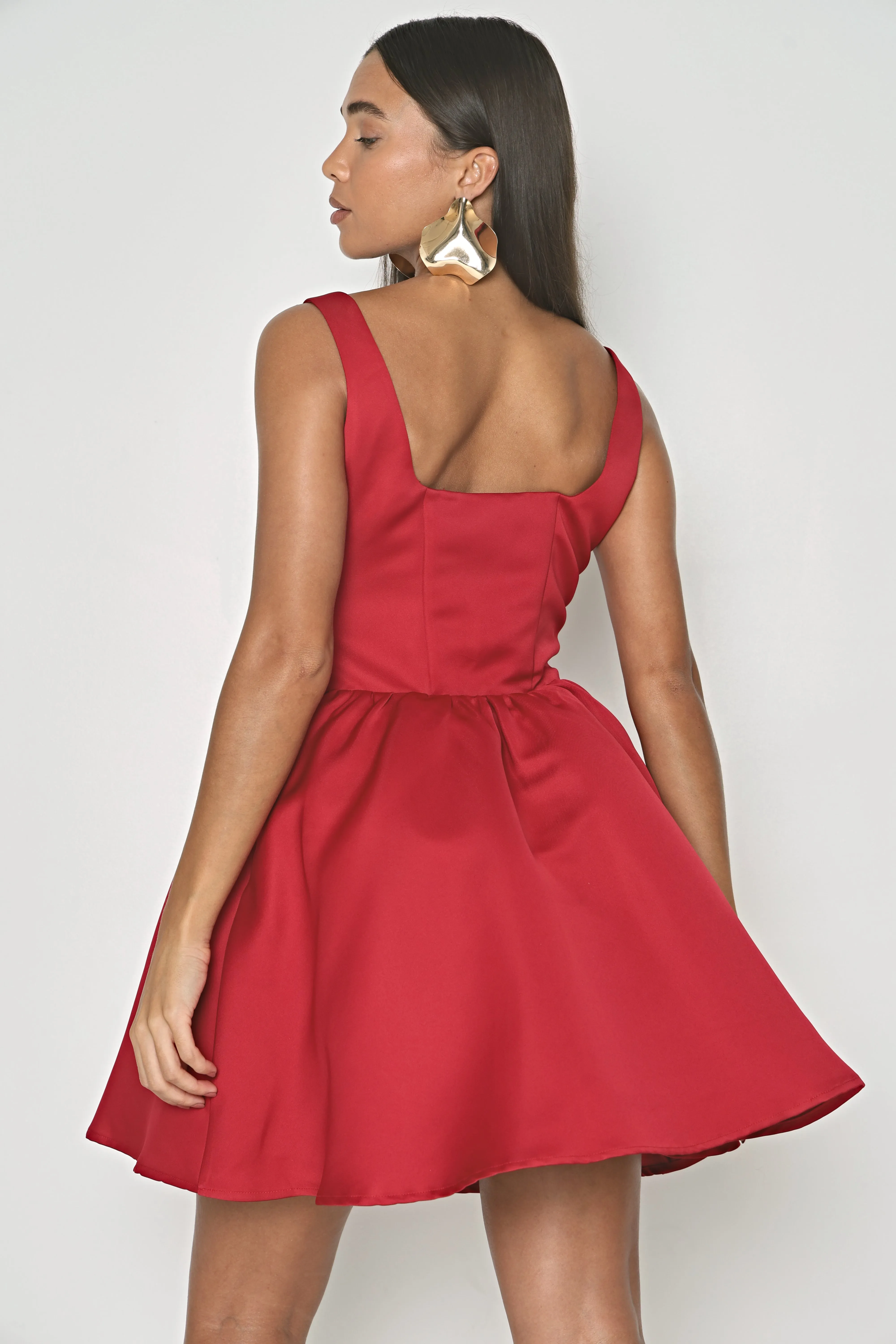 SATIN STRUCTURED MINI DRESS