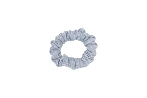 Scrunchie - Light Blue Herringbone