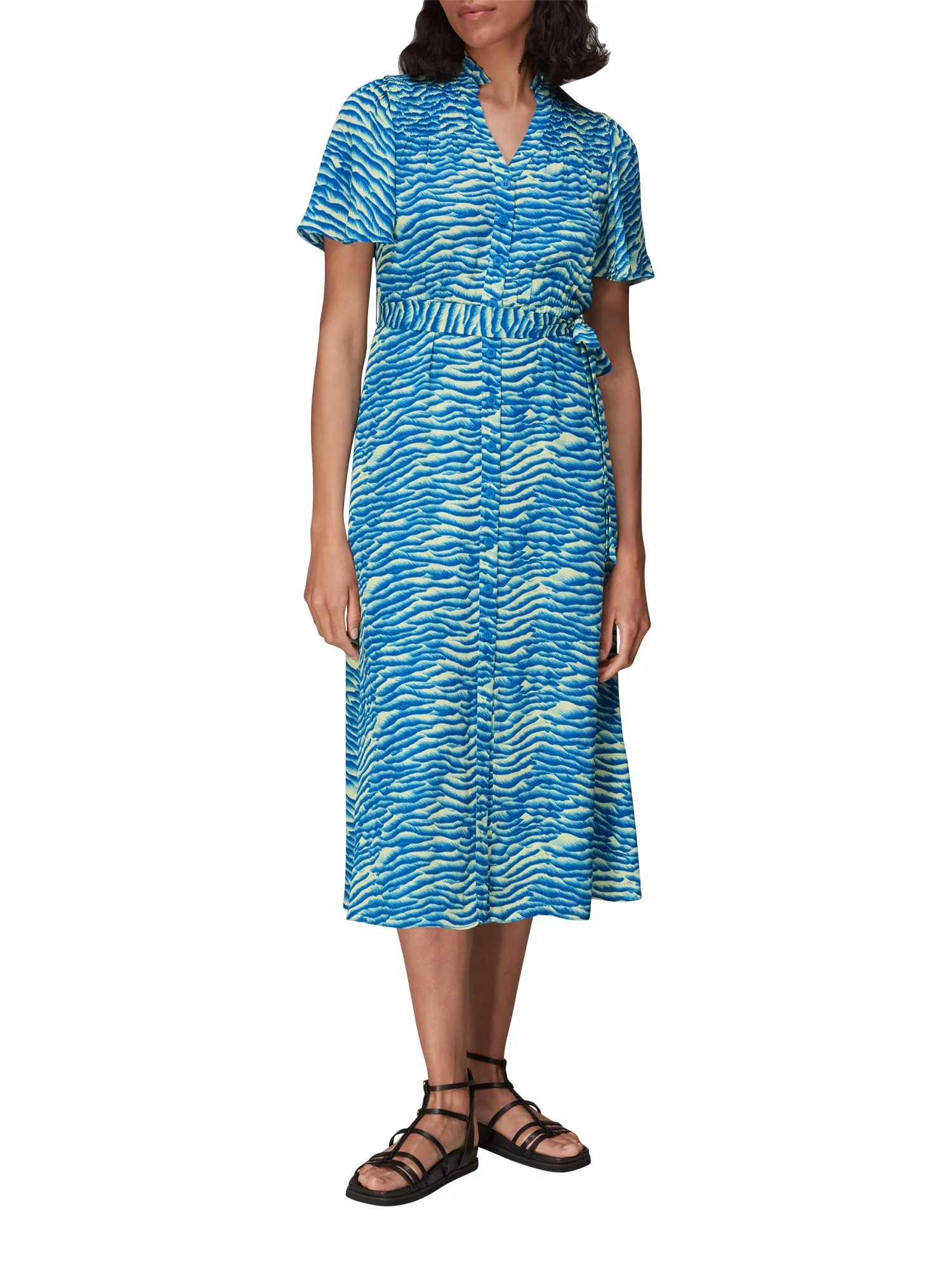 Seafoam Zebra Midi Dress